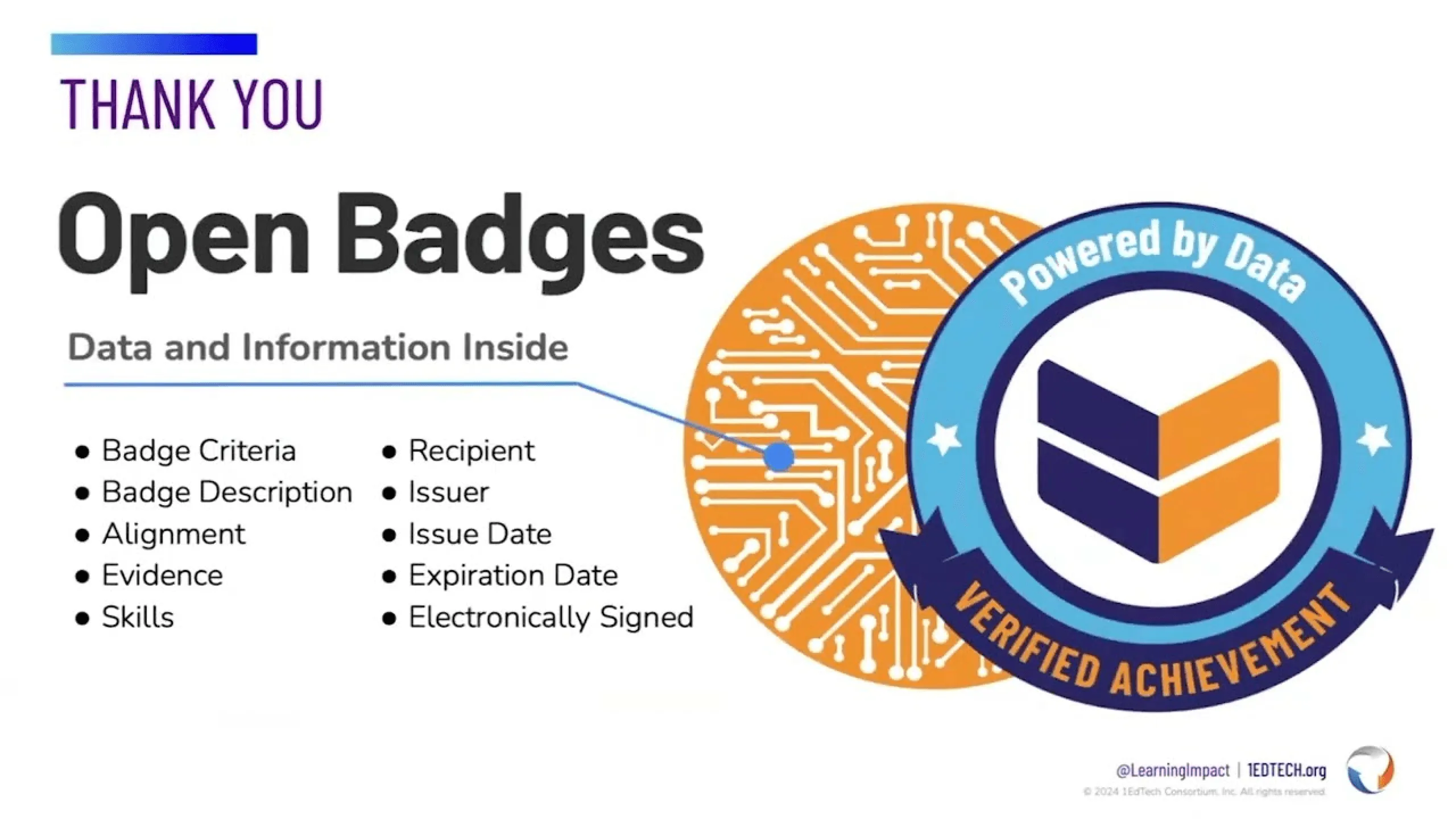 디지털배지 도입 첫 번째 기준인 Open Badges 3.0(OBv3) 국제표준 준수를 설명하는 이미지