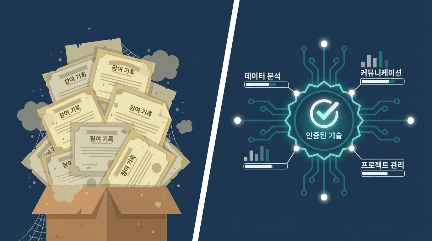 디지털배지 메타데이터에 담기는 역량·기준·수행결과·검증자 네 가지 정보 구조