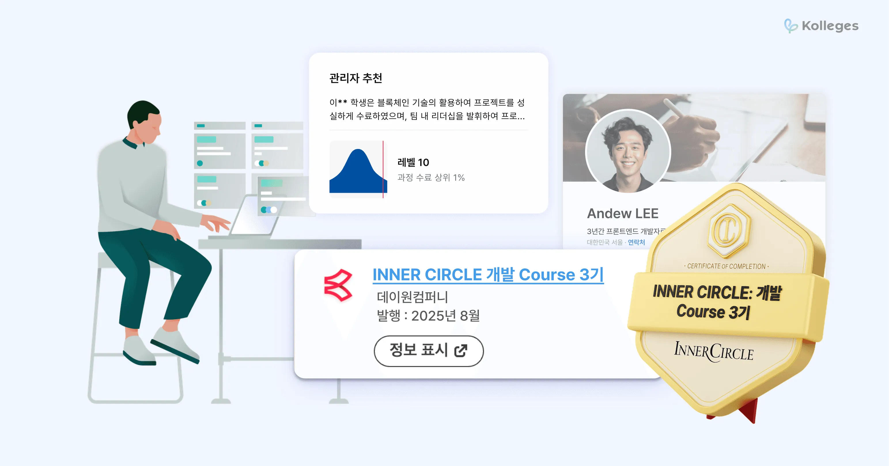데이터 분석·AI·개발·UXUI 등 8개 부트캠프 과정에 적용된 K-디지털 트레이닝 수료 배지