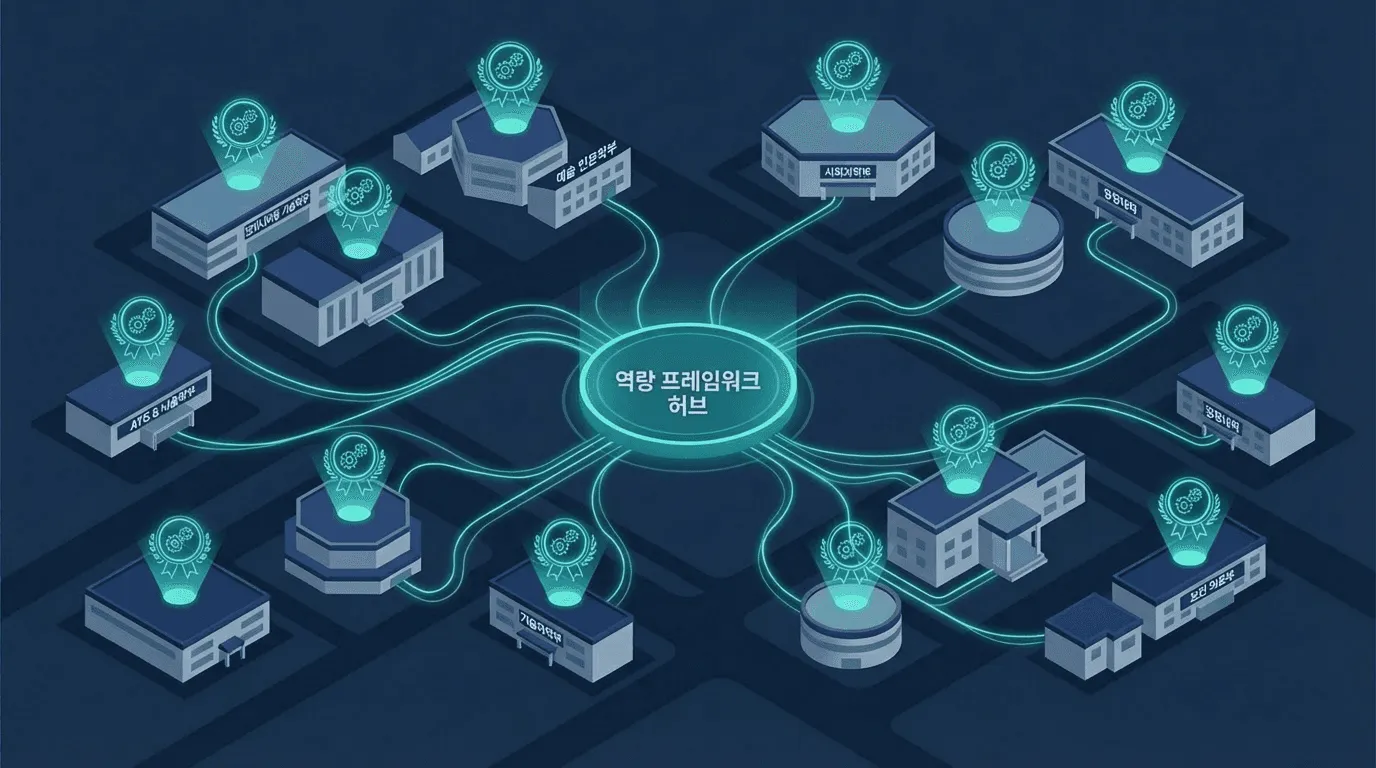 디지털배지 체계를 대학에 안착시키는 결정적 조건 세 가지를 나타낸 일러스트