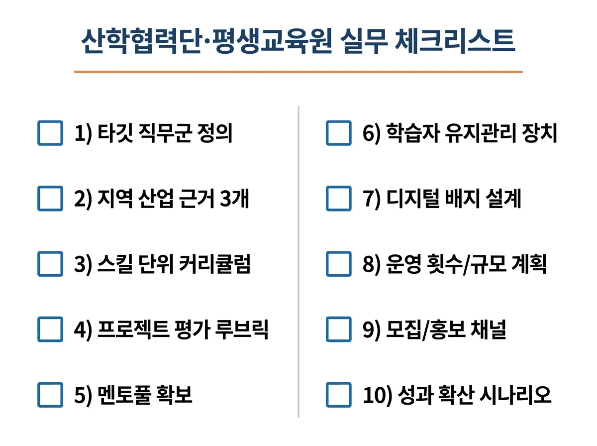 직무군 정의부터 성과 확산까지 사업 실행 체크리스트 10개